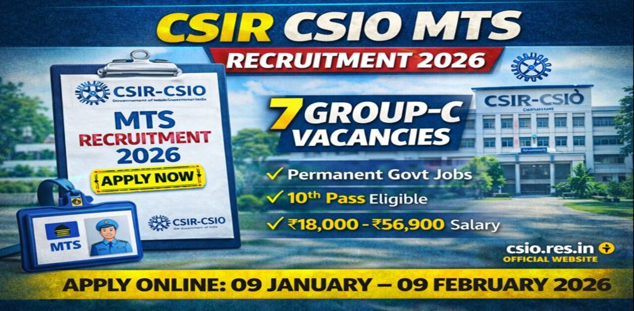 CSIR CSIO MTS Vacancy 2026 Announced
